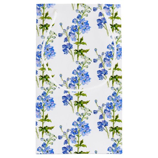 Bruiloft blauwe delphinium kunst patroon klein cadeauzakje (Achterkant)