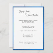 Bruiloft Blauwe Tuxedos Witte Rozen Kaart (Achterkant)