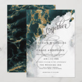 BRUILOFT | Blauwgroen Sapphire Waterverf BarefootB (Voorkant / Achterkant)