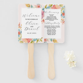 Bruiloft Bloem Hand Fan Modern Florals Programma Handwaaier