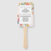 Bruiloft Bloem Hand Fan Modern Florals Programma Handwaaier (Achterkant)