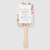 Bruiloft Bloem Hand Fan Modern Florals Programma Handwaaier (Voorkant)