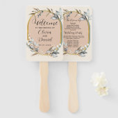 Bruiloft Bloem Hand Fan Romantisch Neutrals Lente Handwaaier (Voorkant en achterkant)