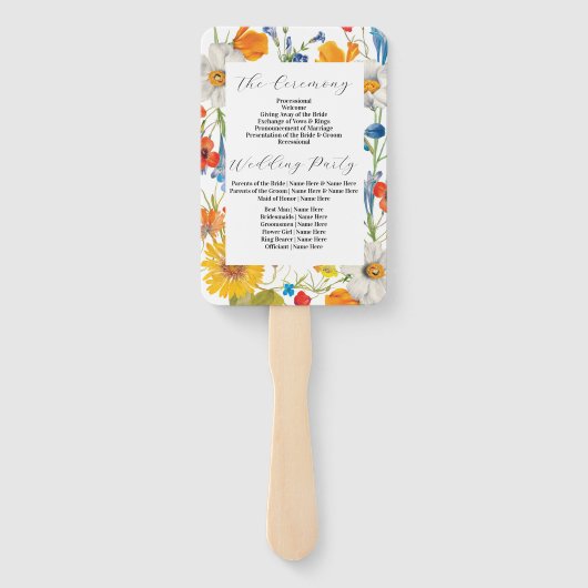 Bruiloft Bloem Hand Fan Zomer Bloemen Programma Handwaaier (Achterkant)