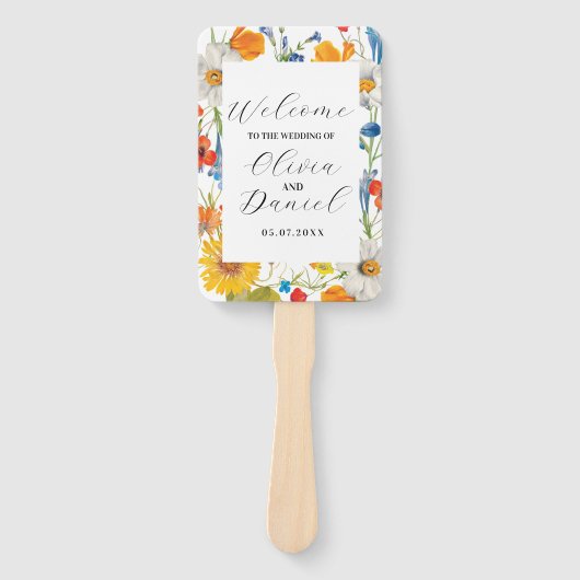 Bruiloft Bloem Hand Fan Zomer Bloemen Programma Handwaaier (Voorkant)