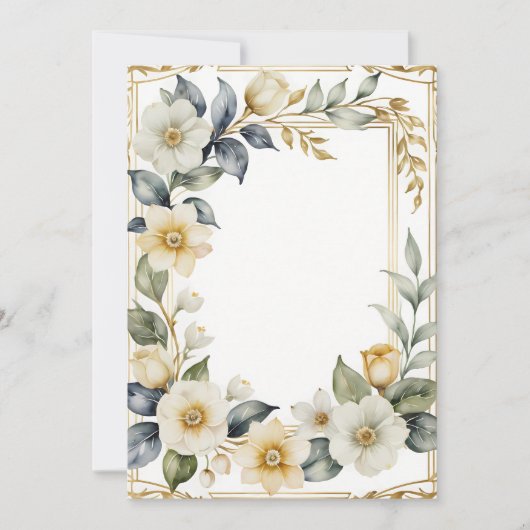 Bruiloft Bloem romantisch Kaart (Voorkant)