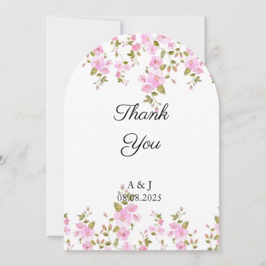 BRUILOFT BLOEMEN BEDANKKAART KAART (Voorkant)