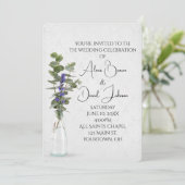 Bruiloft Bloemen Boeket op Damask Kaart (Staand voorkant)