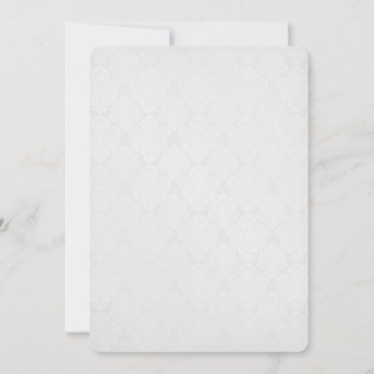 Bruiloft Bloemen Boeket op Damask Kaart (Achterkant)