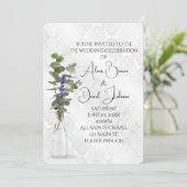 Bruiloft Bloemen Boeket op Damask Kaart (Staand voorkant)