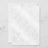 Bruiloft Bloemen Boeket op Damask Kaart (Achterkant)