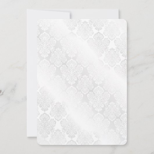 Bruiloft Bloemen Boeket op Damask Kaart (Achterkant)