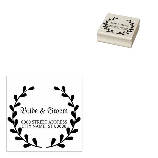 Bruiloft Bloemen Decoratie Elegant Rubberstempel (Gestempeld)