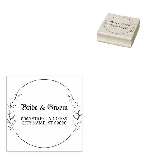 Bruiloft Bloemen Decoratie Elegant Rubberstempel (Gestempeld)
