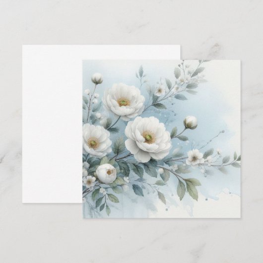 Bruiloft Bloemen Kaart (Voorkant / Achterkant)