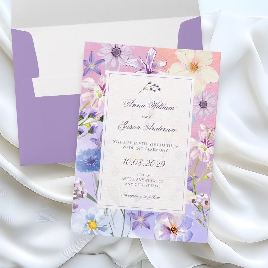 Bruiloft bloemen kaart