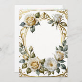 Bruiloft Bloemen lijst romantisch en goud Kaart (Voorkant / Achterkant)
