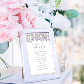 Bruiloft Bloemen Lila Kalligrafie Tafelnummer