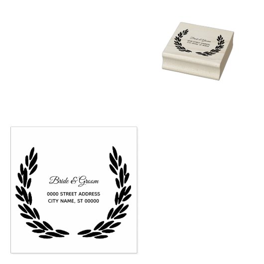 Bruiloft Bloemen Patroon Rustiek Rubberstempel (Gestempeld)