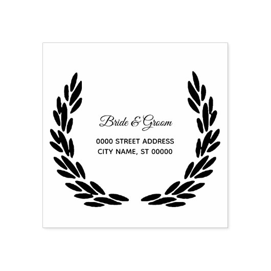 Bruiloft Bloemen Patroon Rustiek Rubberstempel (Afrduk)