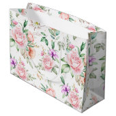 Bruiloft Bloemen Print Gift Bag Groot Cadeauzakje (Achterkant Gekanteld)