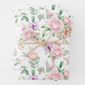 Bruiloft Bloemen Print Wrapping Papier Bladen Inpakpapier Vel (In situ)