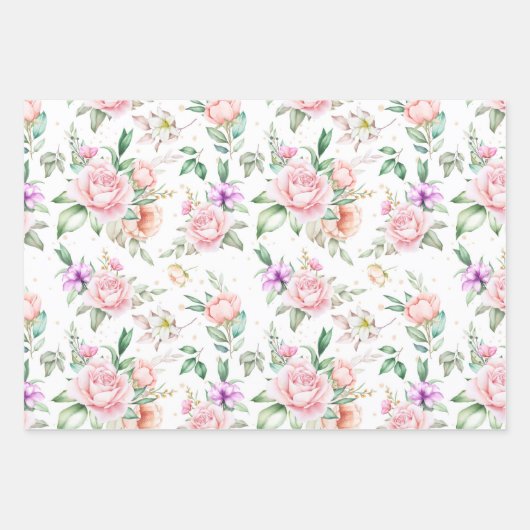 Bruiloft Bloemen Print Wrapping Papier Bladen Inpakpapier Vel (Voorkant 3)
