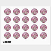 Bruiloft bloemen ronde sticker (Vel)