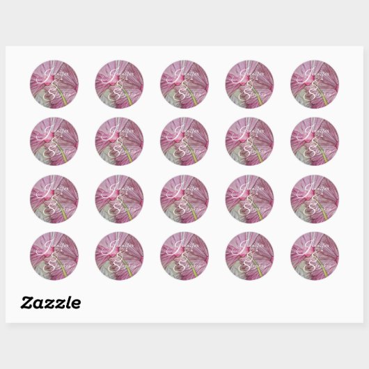 Bruiloft bloemen ronde sticker (Vel)