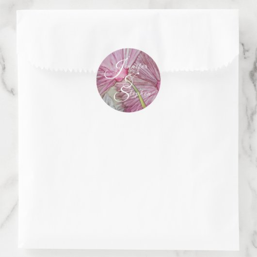 Bruiloft bloemen ronde sticker (Tas)