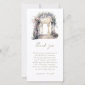 Bruiloft Bloemenboog Foto Dank u kaart (Voorkant)