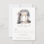 Bruiloft Bloemenboog RSVP Kaartje (Voorkant)