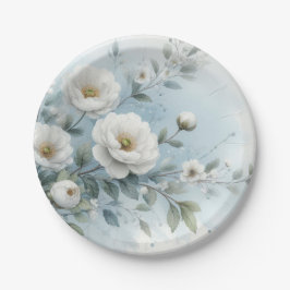 Bruiloft bloemenpatroon papieren bordje