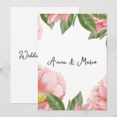 Bruiloft bloemenuitnodiging kaart (Voorkant / Achterkant)