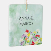 Bruiloft bloemenuitnodiging keramisch ornament (Rechts)