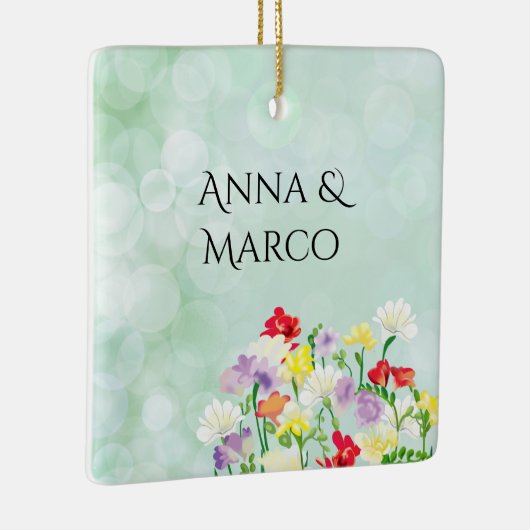 Bruiloft bloemenuitnodiging keramisch ornament (Rechts)