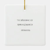 Bruiloft bloemenuitnodiging keramisch ornament (Achterkant)