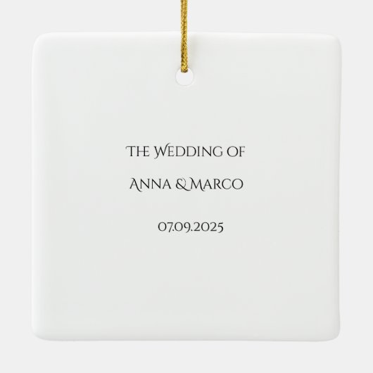 Bruiloft bloemenuitnodiging keramisch ornament (Achterkant)