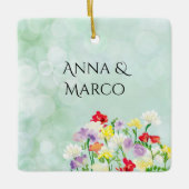 Bruiloft bloemenuitnodiging keramisch ornament (Voorkant)