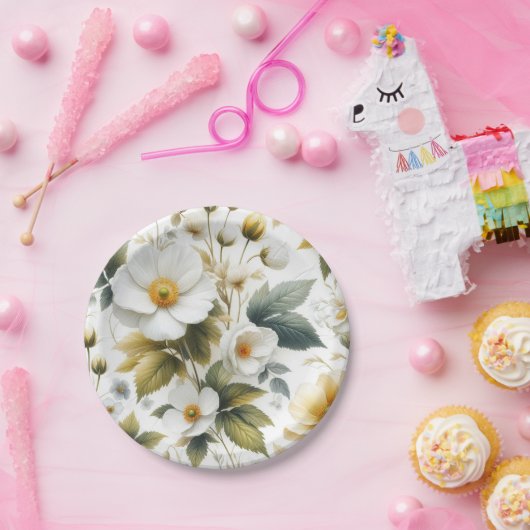 bruiloft bloemmotief Papieren Borden Papieren Bordje (Feest)