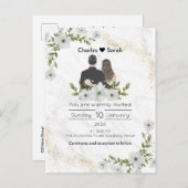 Bruiloft Blooms Uitnodiging: Een bloemenkiesverhaa Uitnodiging Briefkaart (Voorkant / Achterkant)