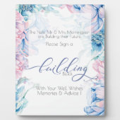 Bruiloft | BLue Pink Peonies Fotoplaat (Voorkant)