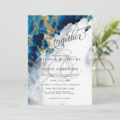 BRUILOFT | Blue Sapphire Waterverf BarefootBride™ (Staand voorkant)
