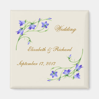 Bruiloft. Bluebell bloemen Magneet