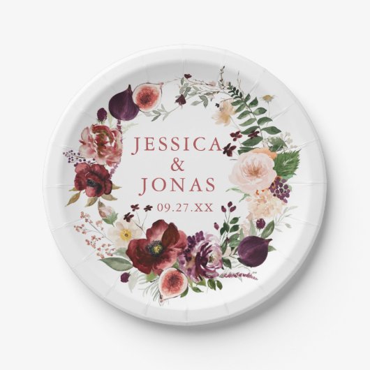 Bruiloft Blush Cocktail Party Papieren Bordje (Voorkant)