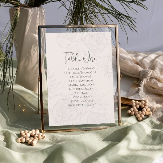 Bruiloft Blush Elegant Bloemen Tafel Nummer