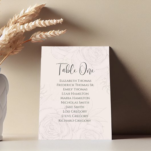 Bruiloft Blush Elegant Bloemen Tafel Nummer