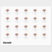 Bruiloft Blush Roze Anjer Classic Ronde Sticker (Vel)
