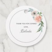 Bruiloft blush roze bloemen dank je bedankjes labels (Achterkant)