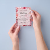 Bruiloft blush roze florals budget uitnodiging flyer (Hand)
